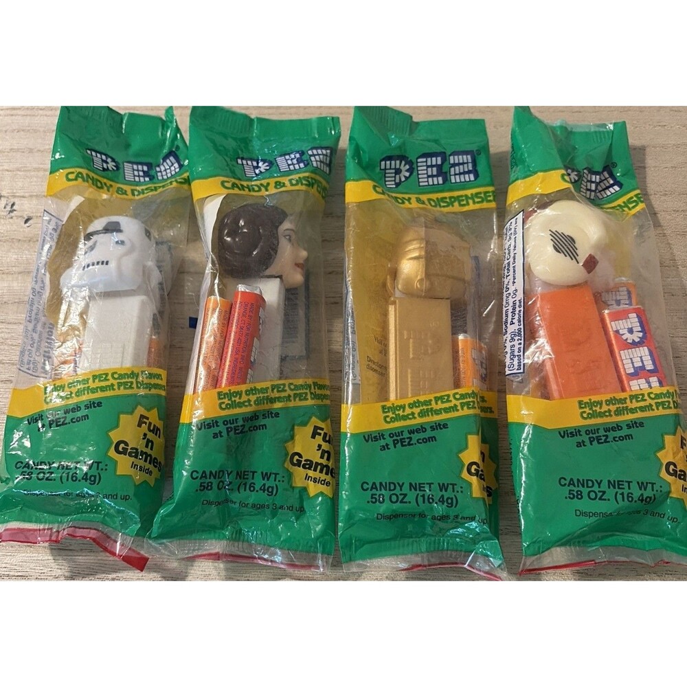 STAR WARS SEALED PEZ DISPENSER LOT - C3PO,LUKE, STORMTROOPER And Leia